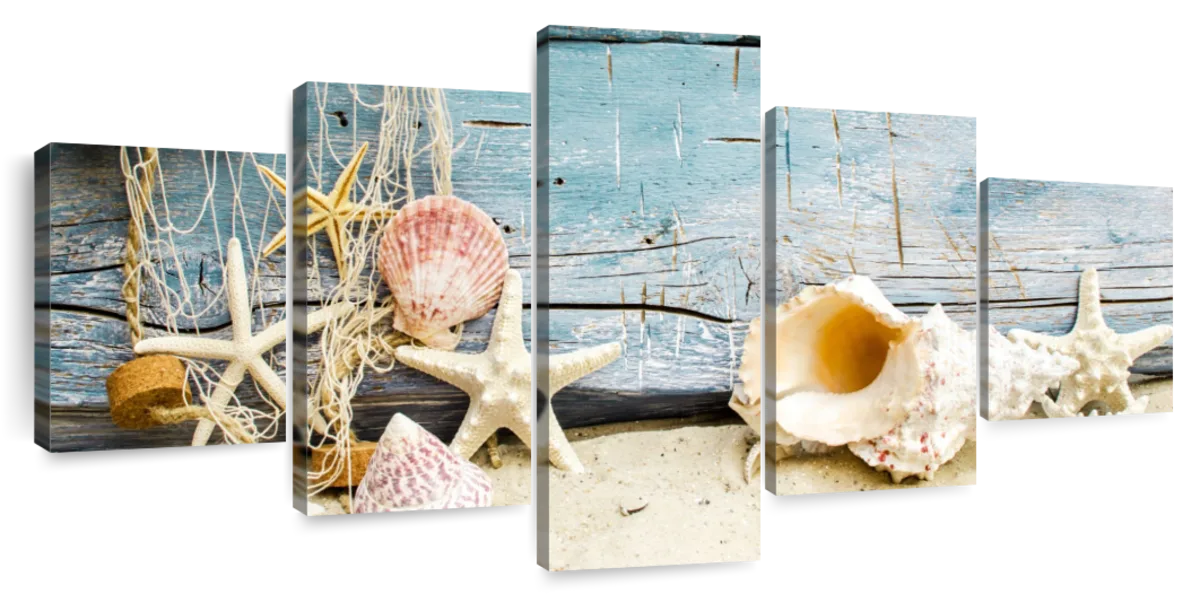 Framed Wall Art Beach Picture: Hanging Artwork Beach Starfish Collection Pr 