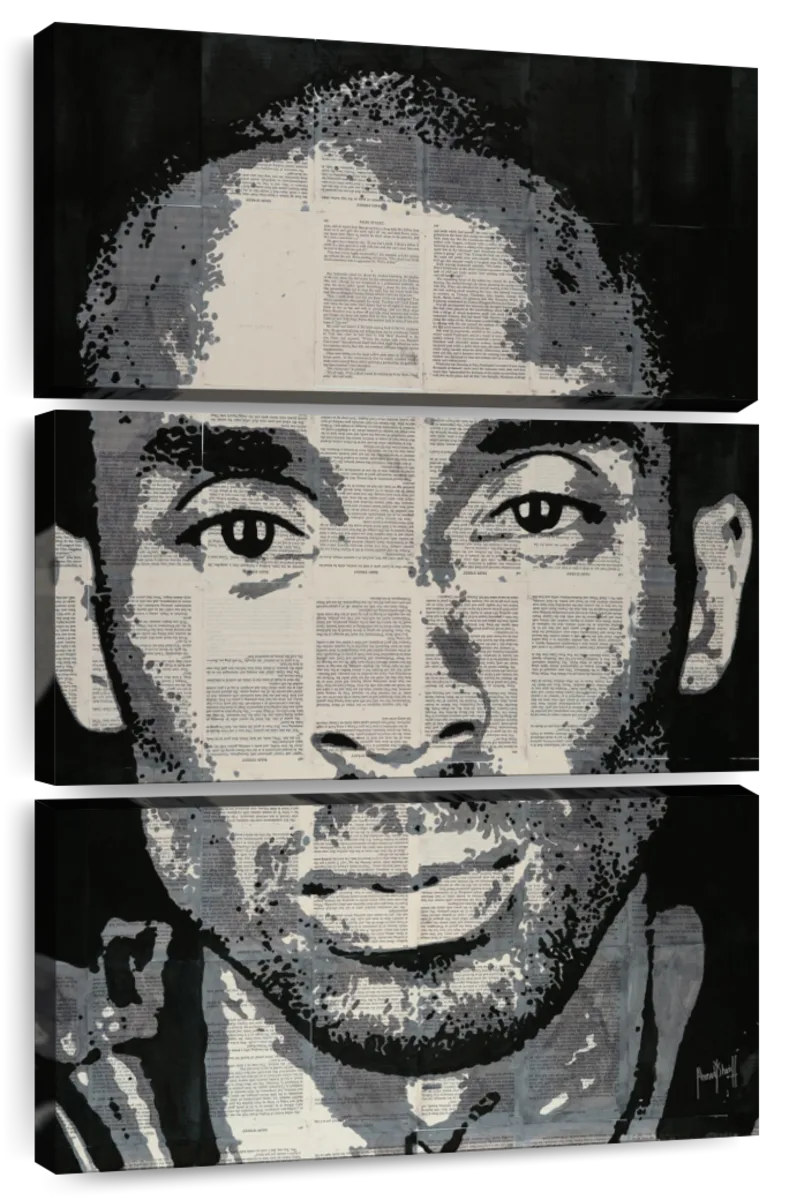 Kobe Bryant Black and White Basketball Canvas Poster Wall Art