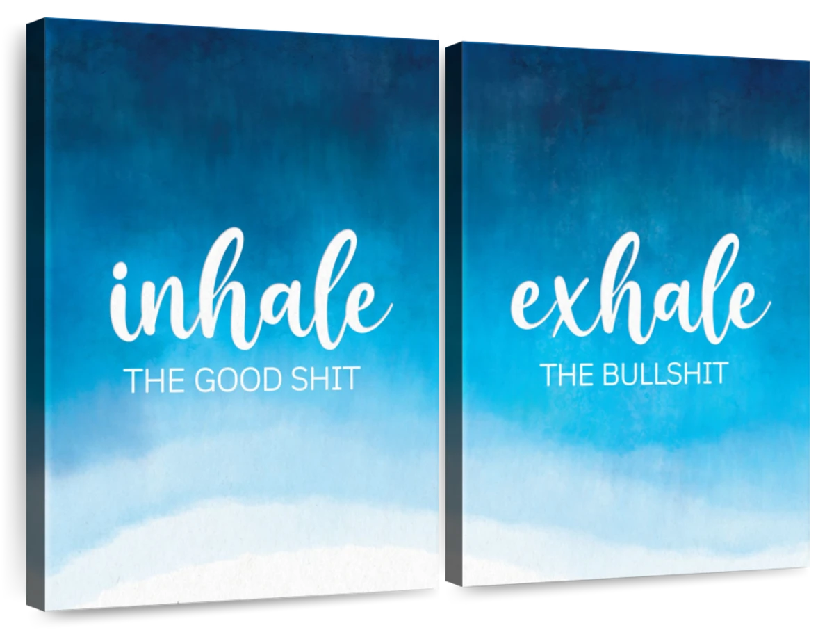 Inhale Exhale Canvas Art Picture Yoga Art Prints Set of 2 Black White Yoga  Wall Art Prints Minimalist Quotes Wall Art Canvas Painting Inhale Exhale  Typography Word Poster Painting16x24inchx2 No Frame 