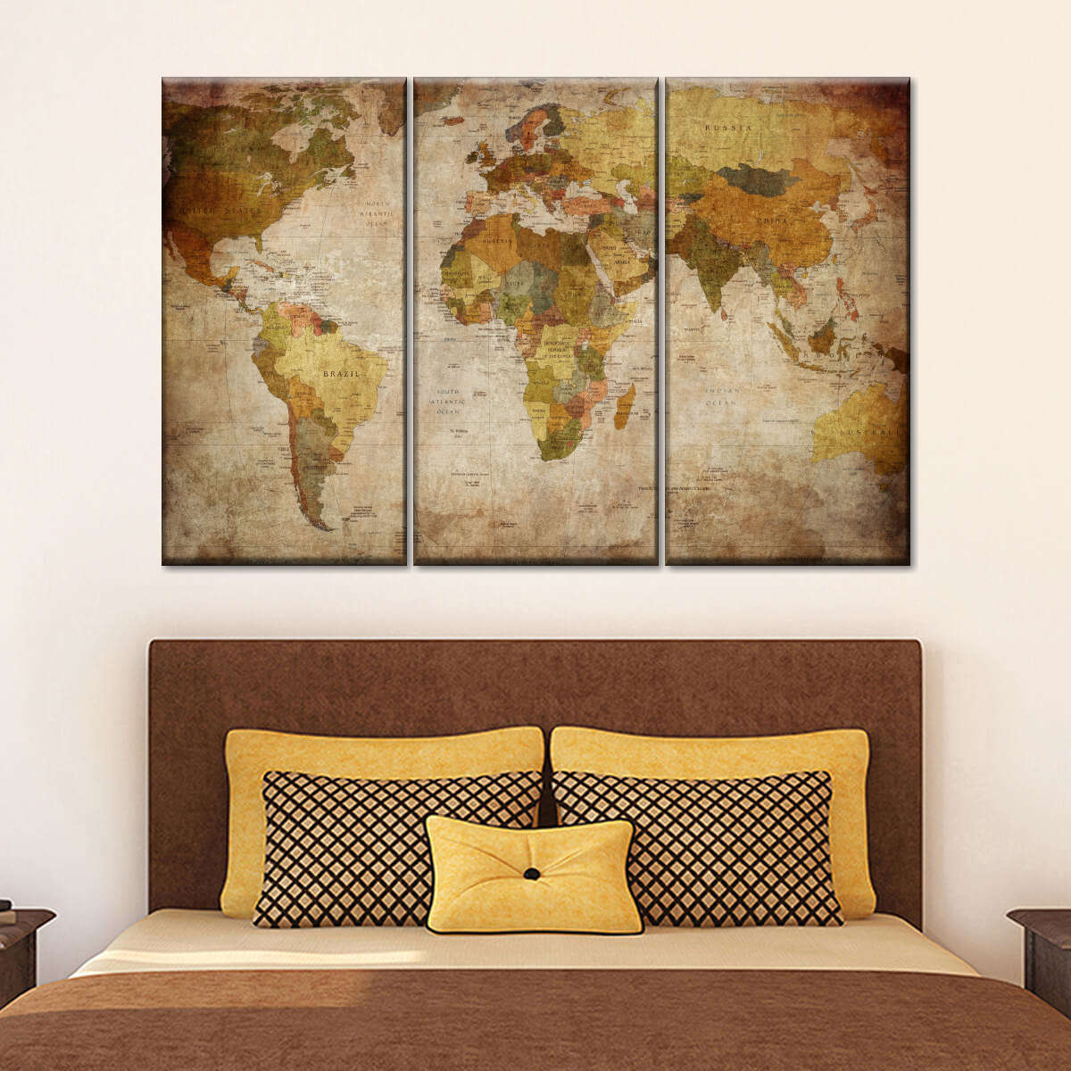 World Map Art: Canvas Prints, Frames & Posters