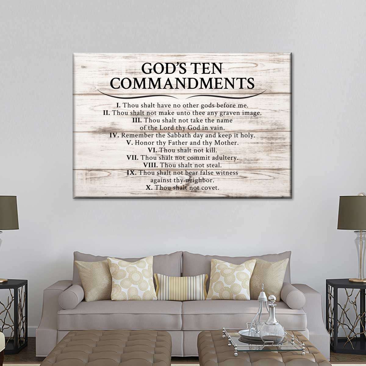 Gods Ten Commandments Canvas Wall Art Elephantstock