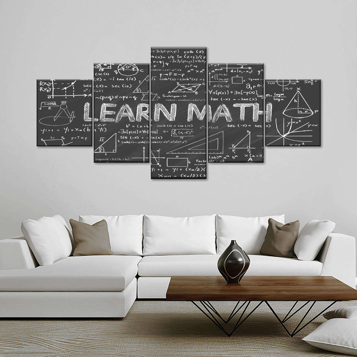 Learn Math Multi Panel Canvas Wall Art Elephantstock