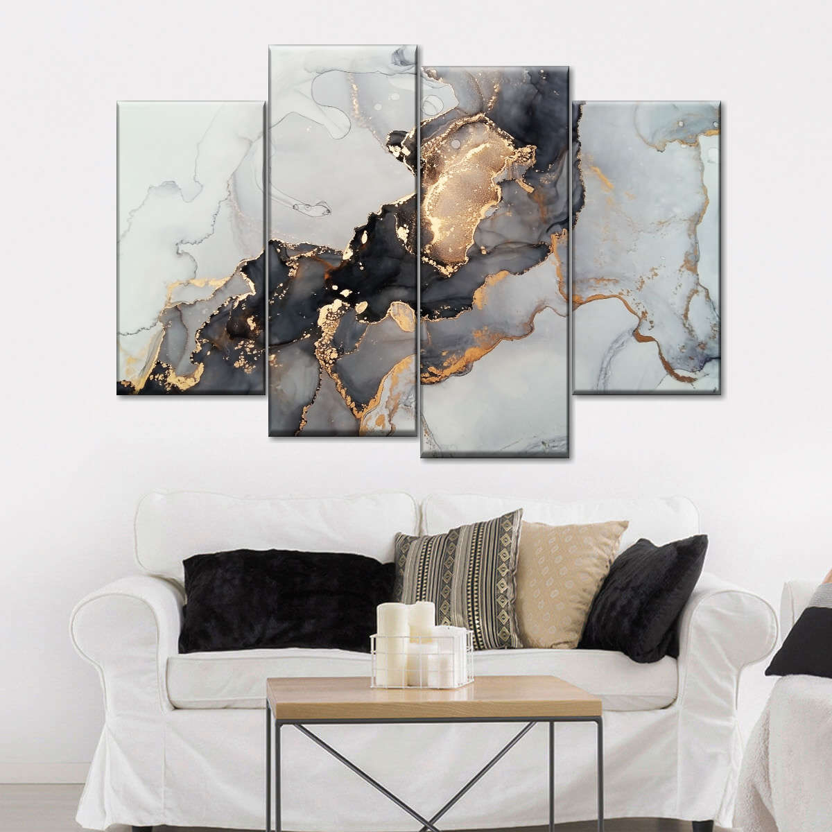 black and gold wall art