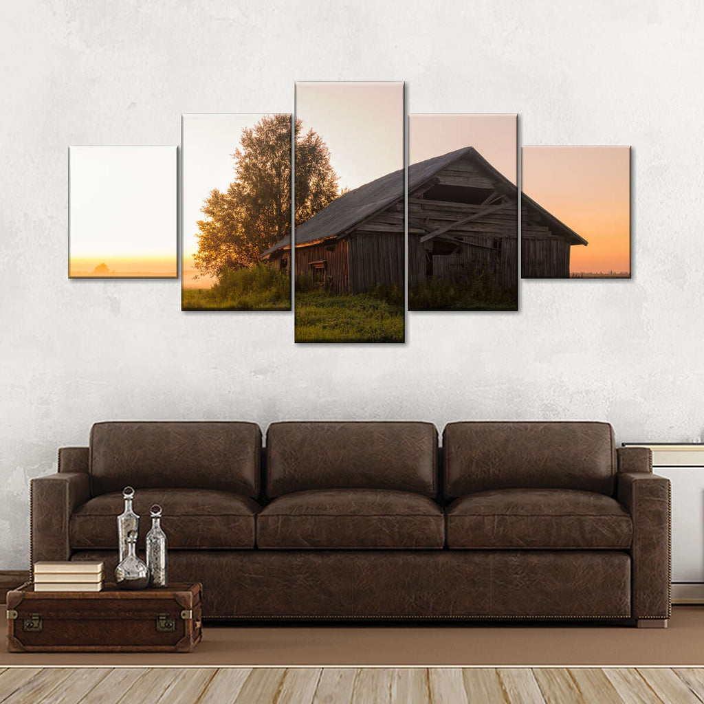 Age Old Wooden Barn Multi Panel Canvas Wall Art | ElephantStock