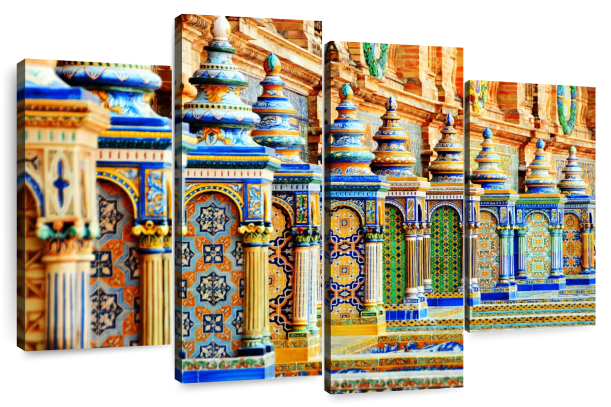 Seville In Spain At Spanish Square Canvas Wall Art - Tiaracle