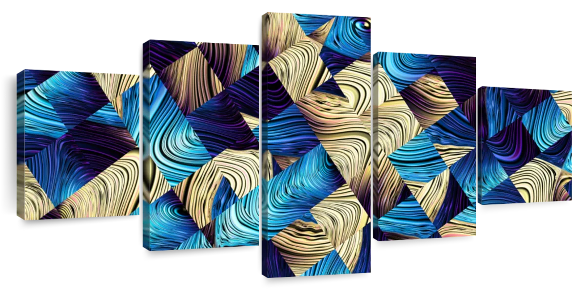 Blue Abstract Geometric Wall Art | Digital Art