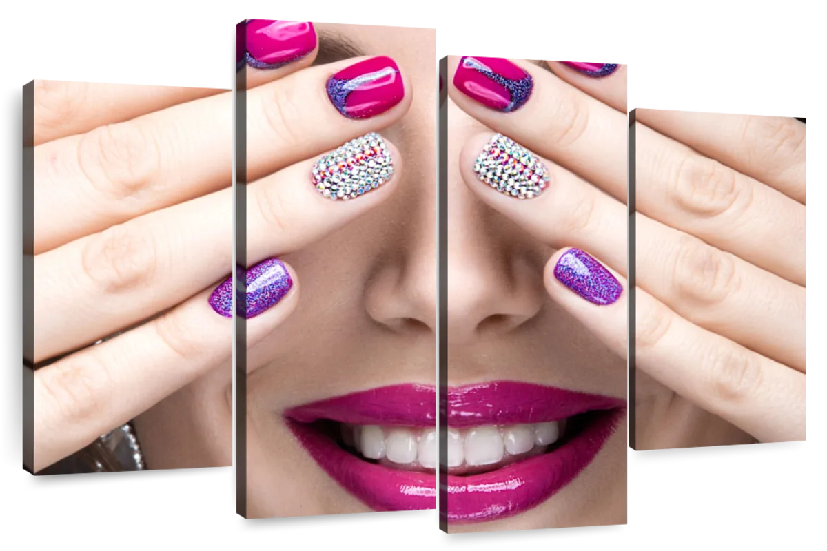 Short Press on Nails 24 Pieces Shiny Pink False Nails Cute Square  Artificial Nails Full Cover Short Nails with Waves and Beads for Women and  Girls : Amazon.de: Beauty