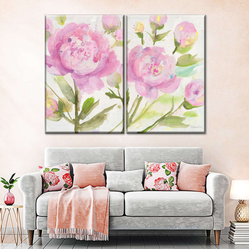 Bright Peonies Wall Art | Painting | by Albena Hristova