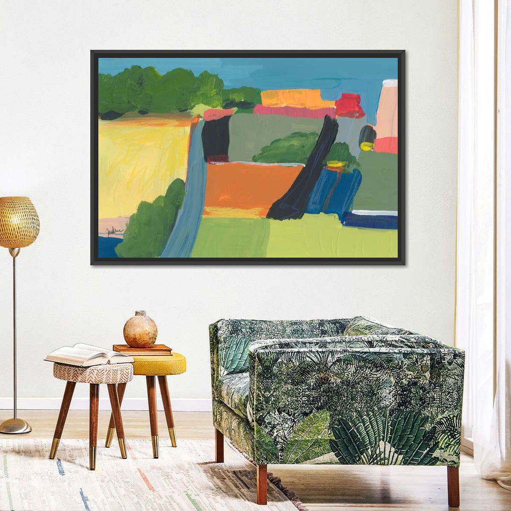 Small Town On A Hill I Wall Art | Painting | by Jan Weiss