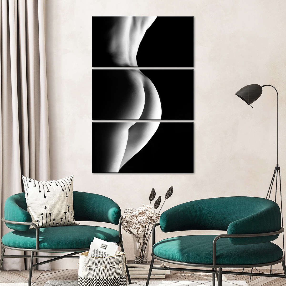 Sexy Naked Girl Painting on Canvas Bedroom Home Decor Modern 5 Panel Nude  Women Body Buttocks