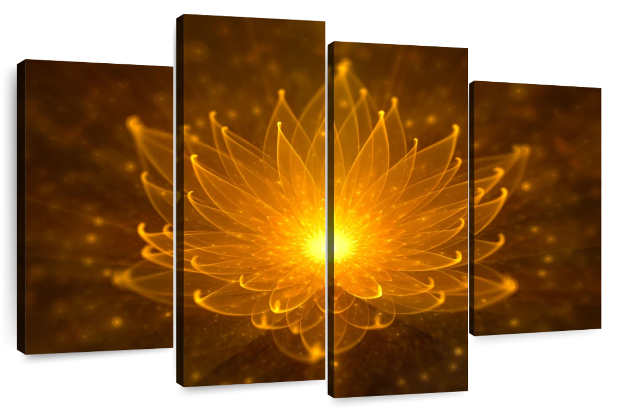 Glowing Lotus Wall Art | Digital Art