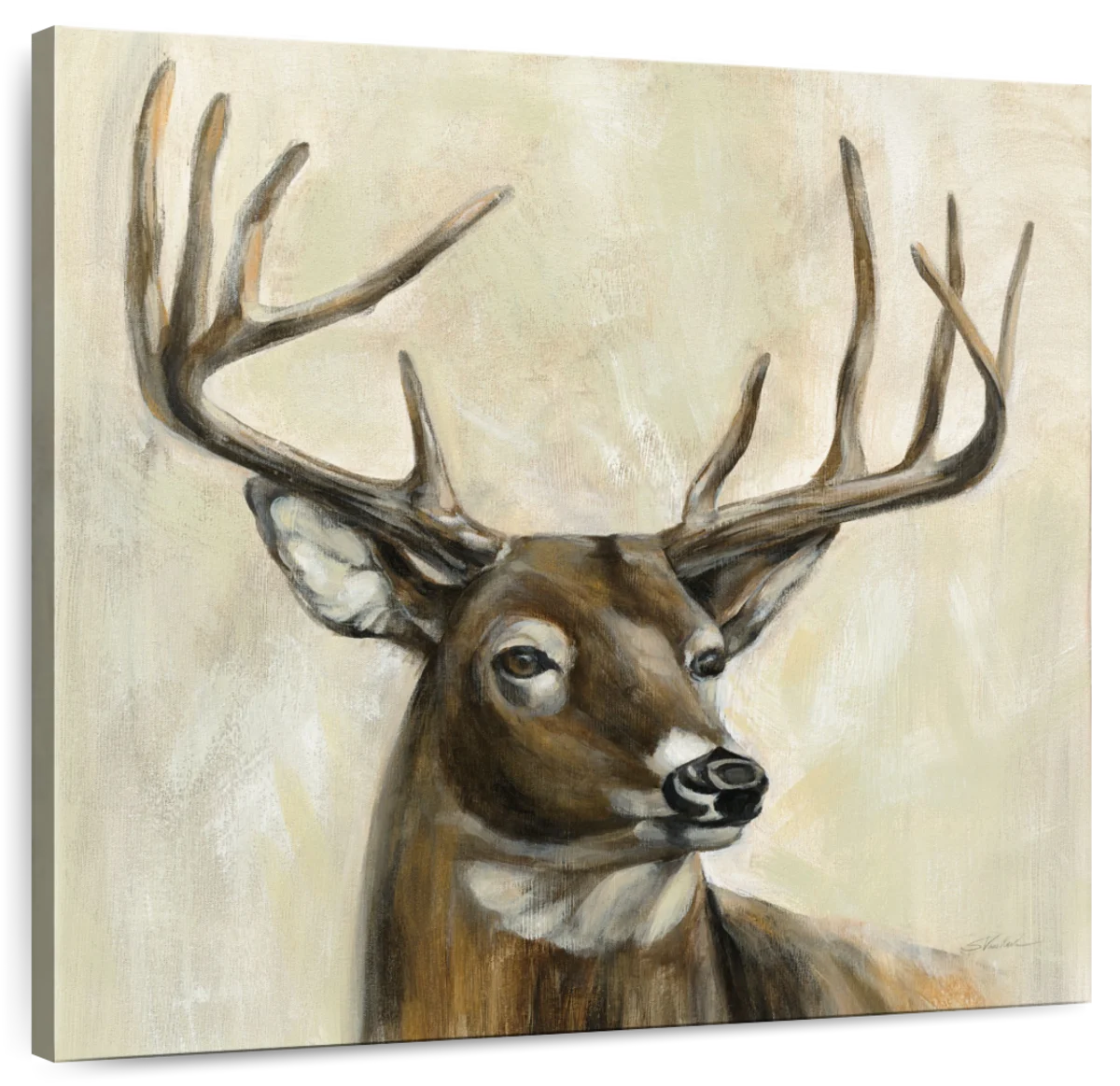 Bronze Deer Wall Art | Painting | by Silvia Vassileva