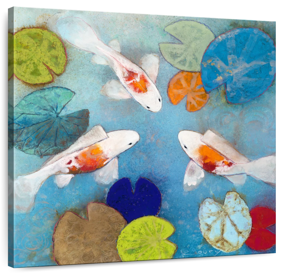 Buy Art Factory Koi Fish Painting on Board Acrylic 24 inch x 36