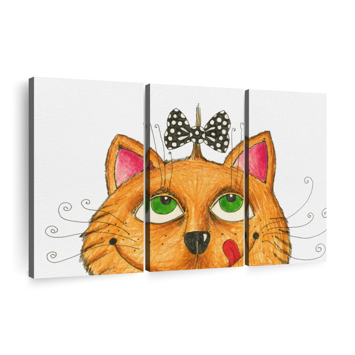 1pc Art Canvas Poster Funny Kitty Painting On Canvas Wall Art