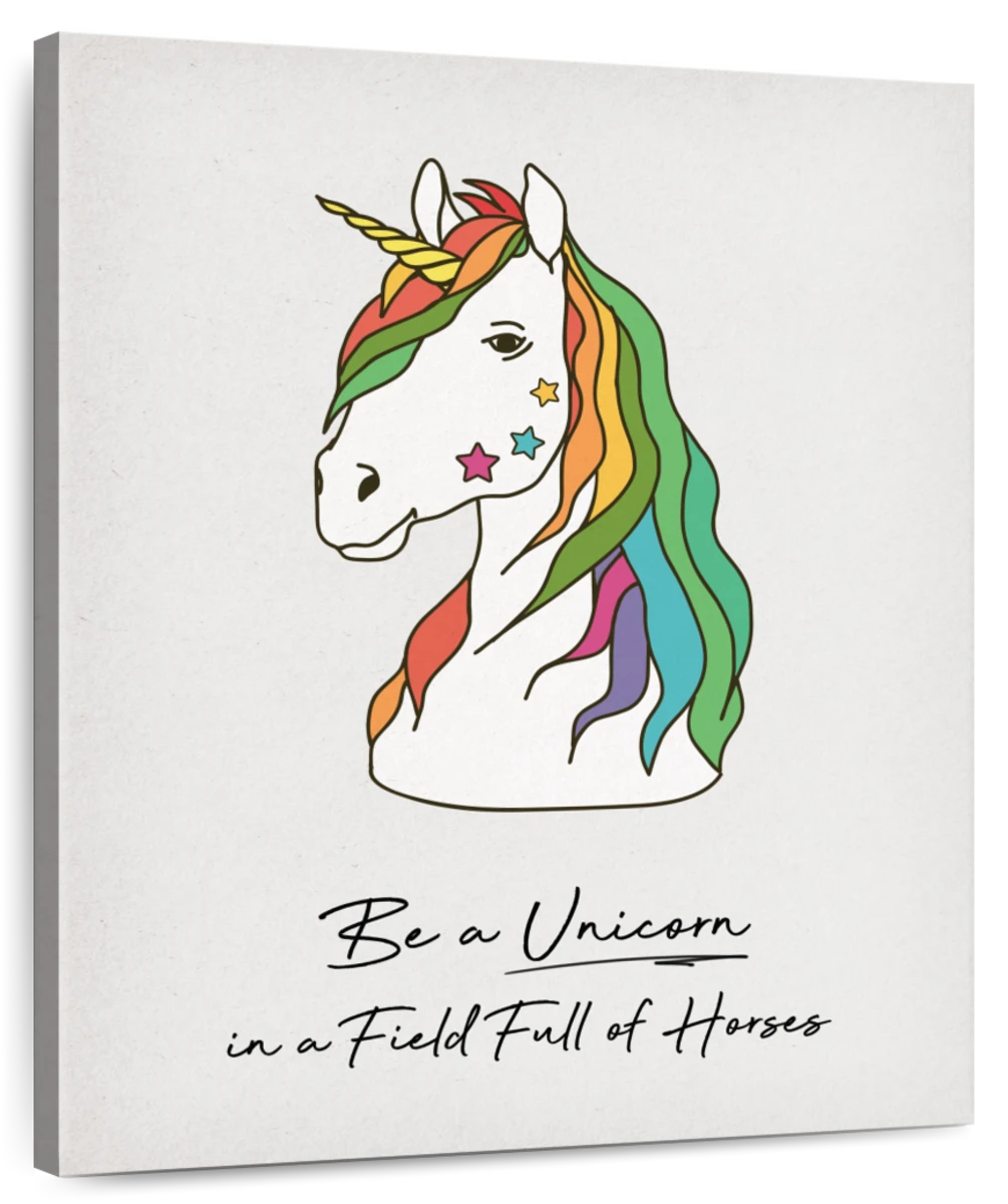 Rainbow Haired Unicorn Wall Art Digital Art 9479