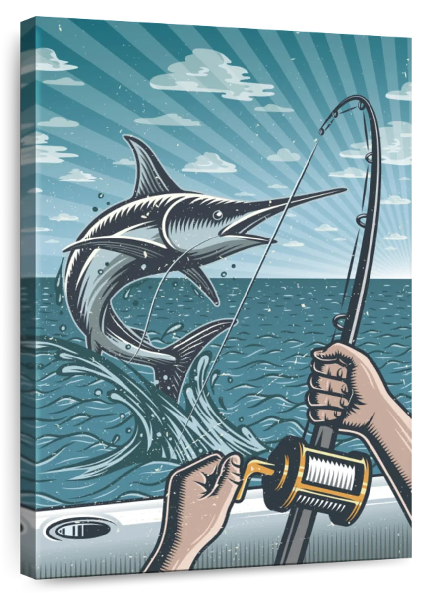 Swordfish Fishing Wall Art