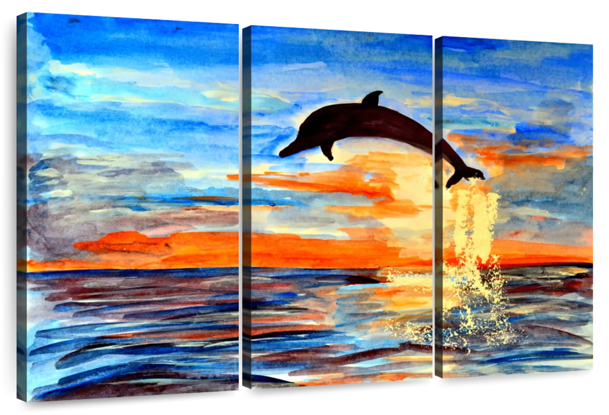 dolphin painting abstract