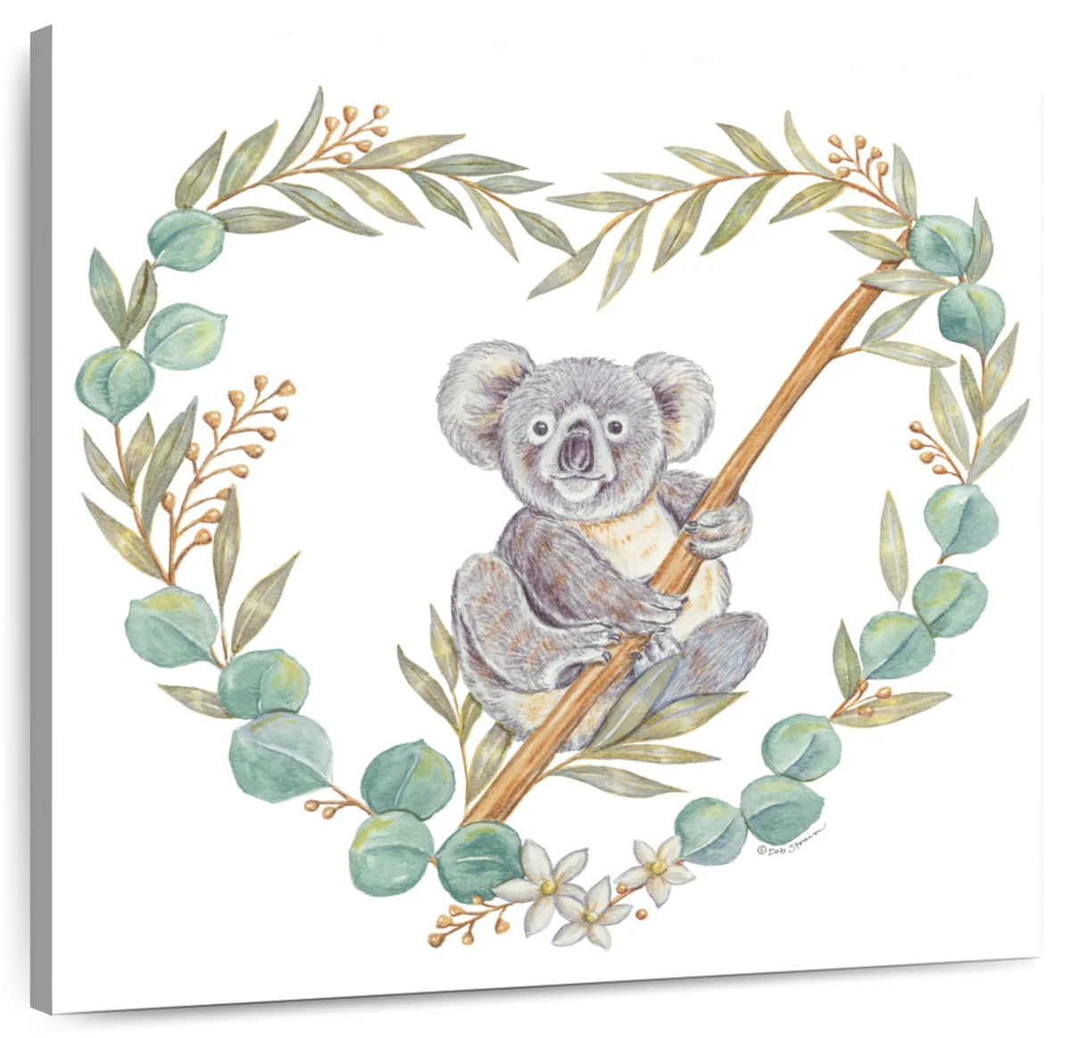 Wall Art Print, Koala with heart, love