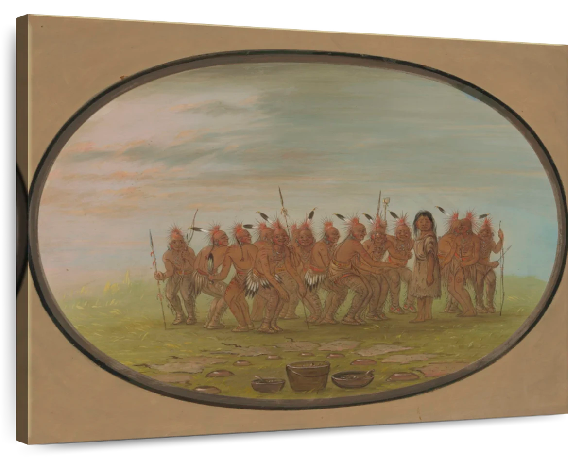 Dance To The Berdache - Saukie Wall Art | Painting | by George Catlin