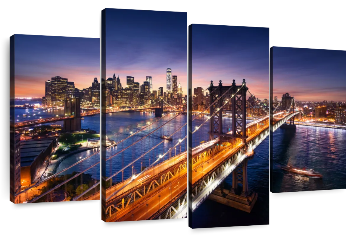 Manhattan Bridge Night Sky Wall Art | Photography