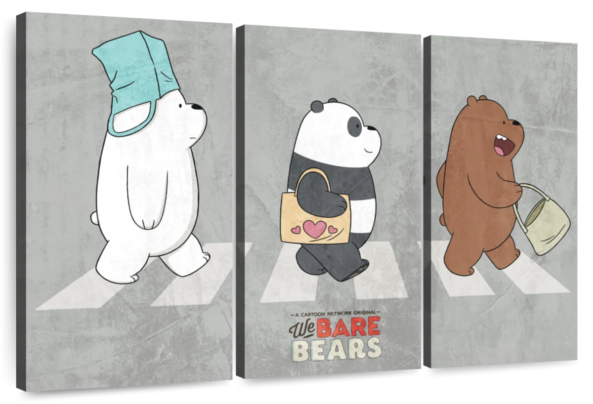 We Bare Bears Crossing The Road Art: Canvas Prints, Frames & Posters