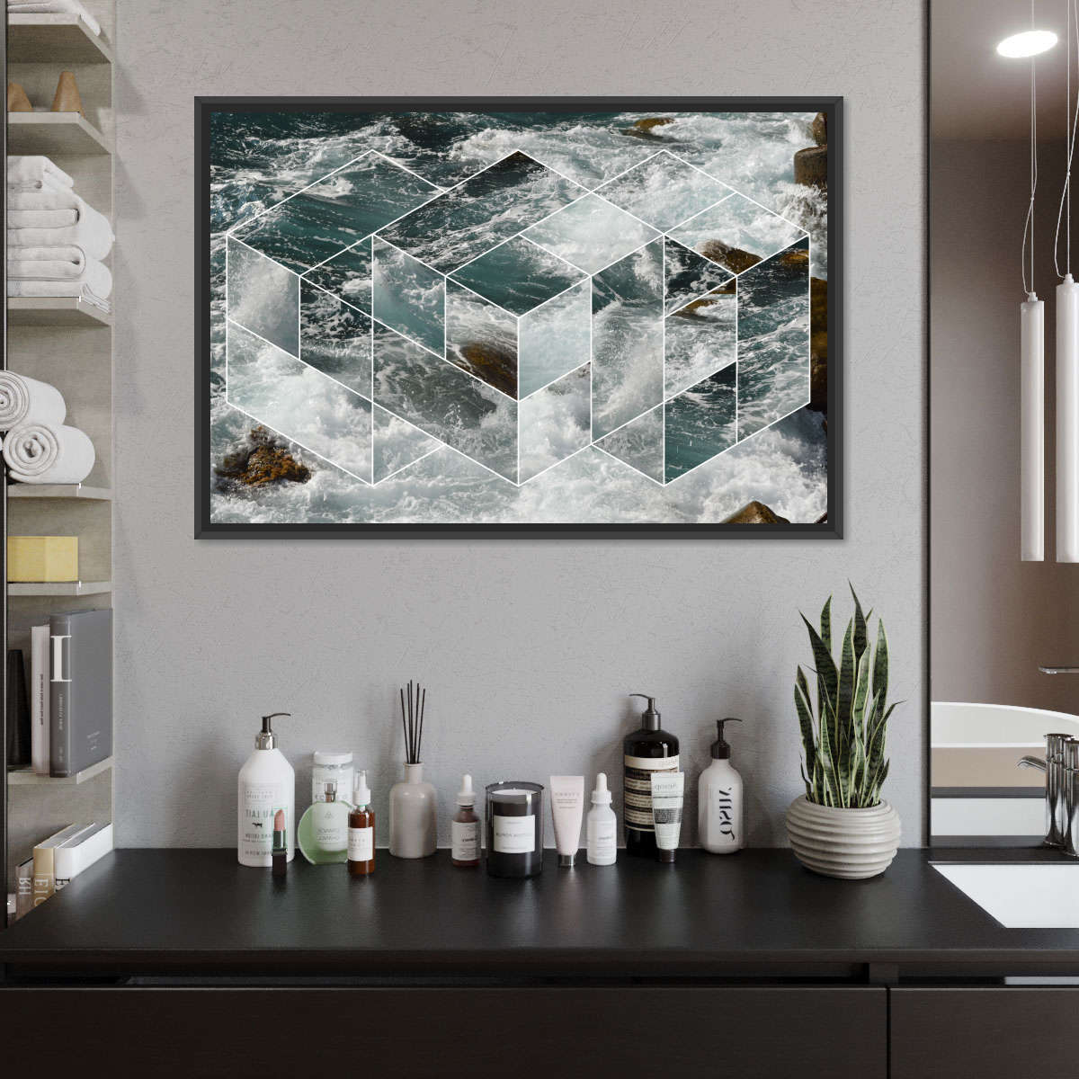 Formation Of Waves Multi Panel Canvas Wall Art