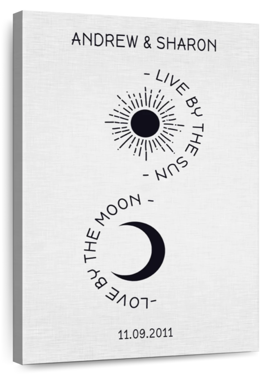 Live by the sun, Love by the moon. Made for self. Inspired by similar pin. Gold  puffy paint.