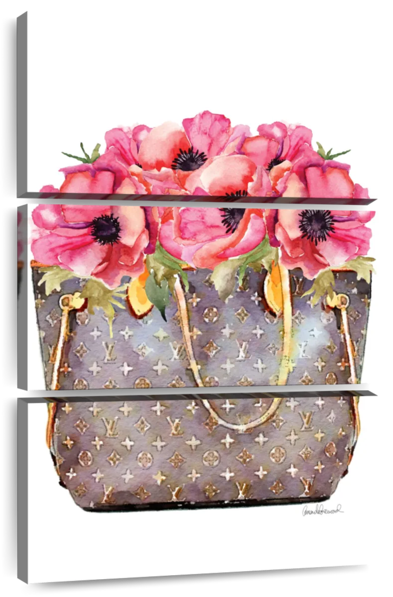 Fashion Bag With Peonies Art: Canvas Prints, Frames & Posters