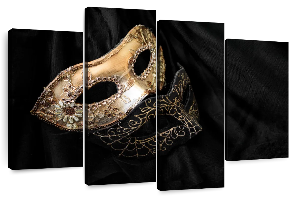 Masquerade Mask Luxurious Wall Decor Mask Gold Black M31082