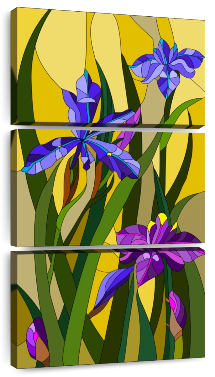 Stained Glass Irises Wall Art | Digital Art