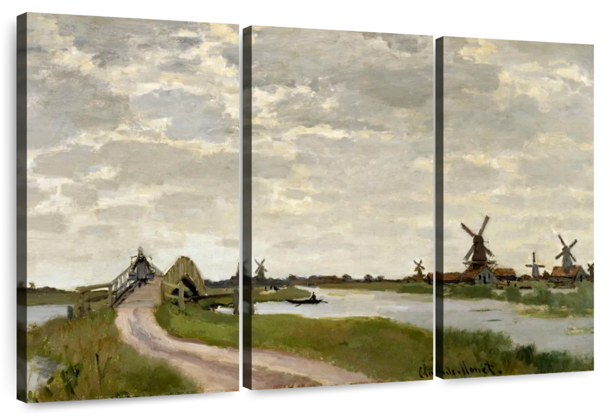 Windmills Near Zaandam Wall Art | Painting | by Claude Monet