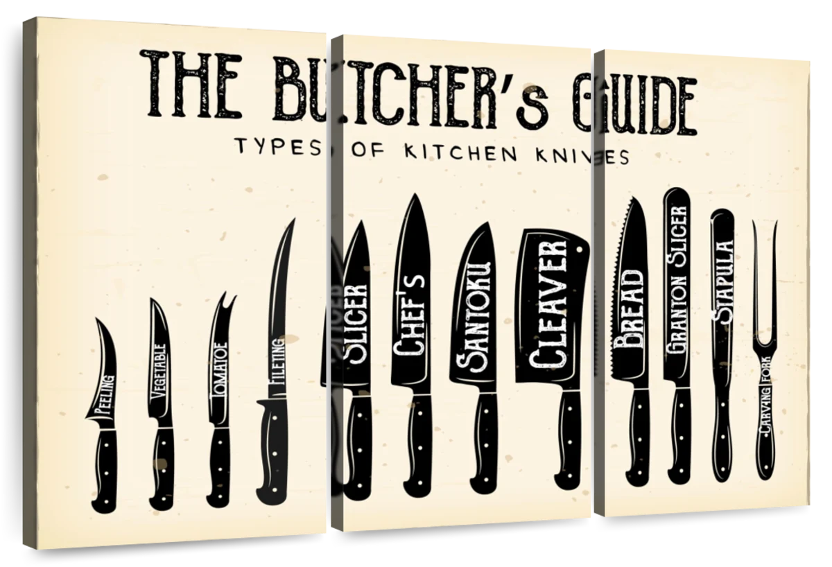 3 Piece Butcher's Knives Set