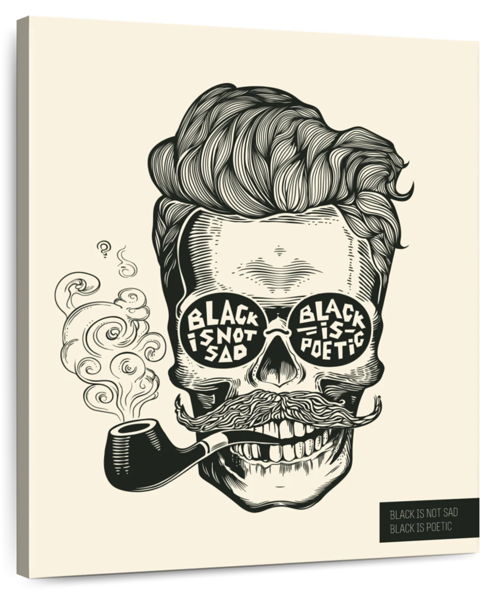 Eco Hipster Black and White Art Print