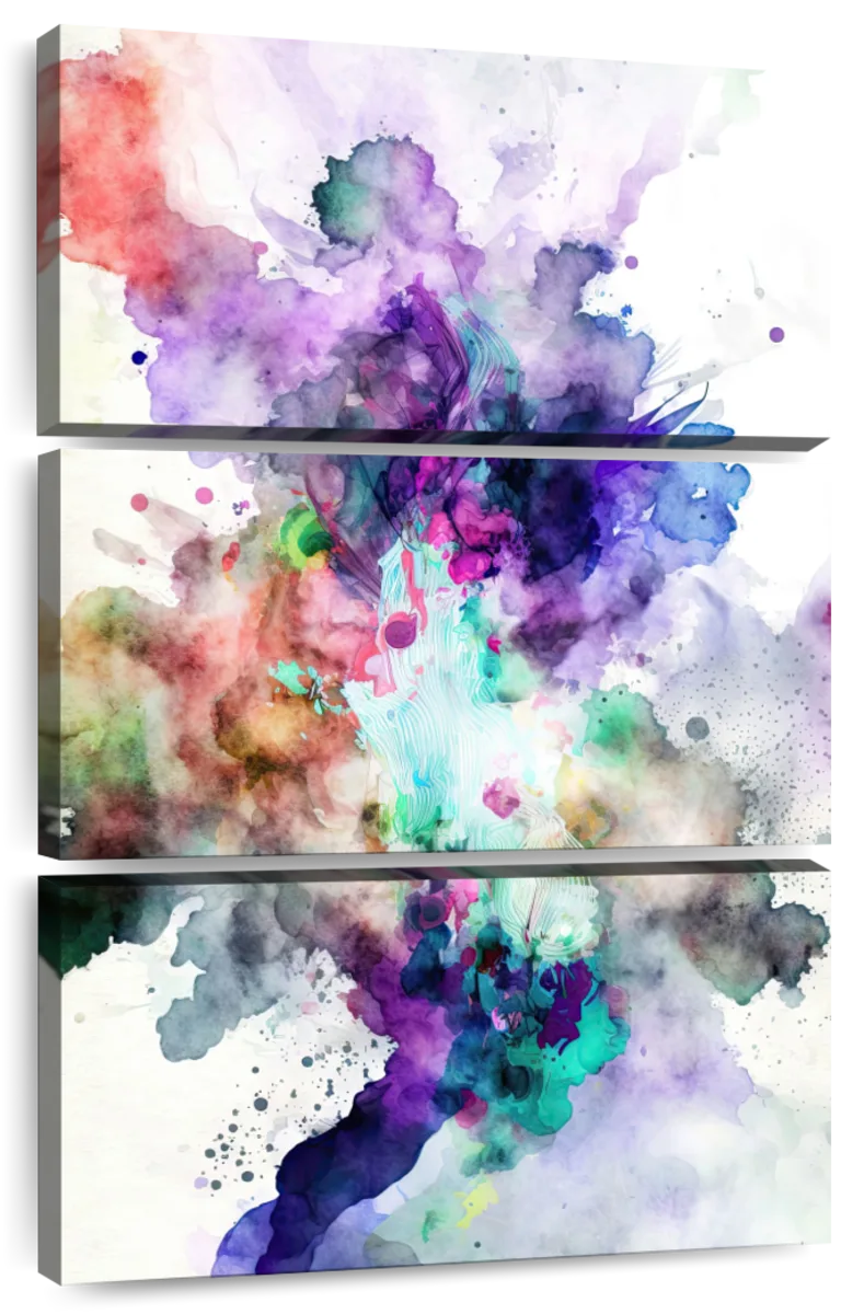 Chromatic Burst: Abstract Watercolor Ink Splash Painting | Art Board Print