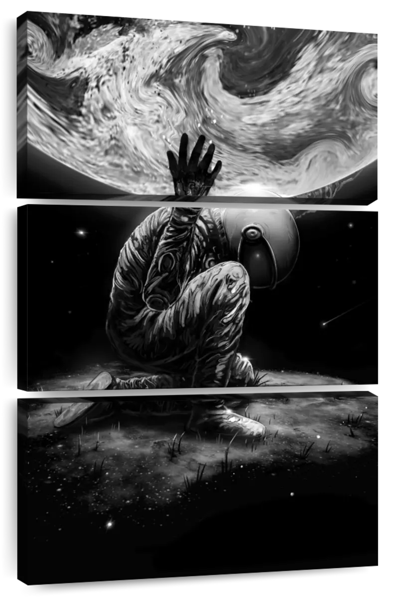 Wall Art Print, Astronaut black and white