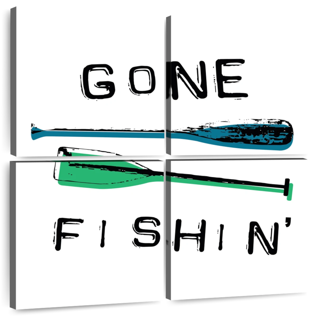 Rustic Gone Fishing Sign Wall Art: Canvas Prints, Art Prints