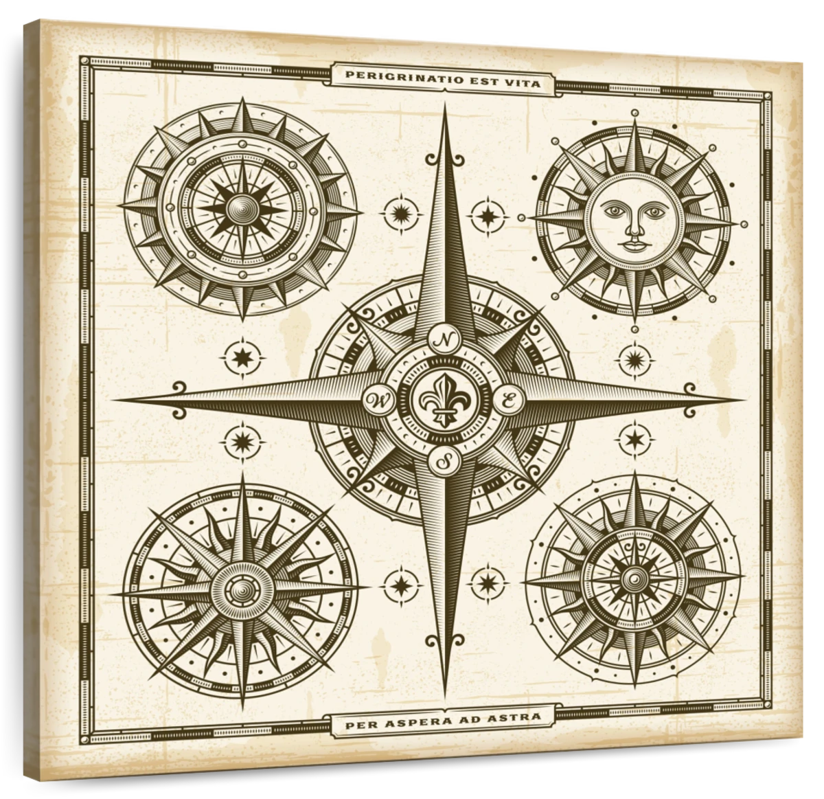 vintage compass sketch