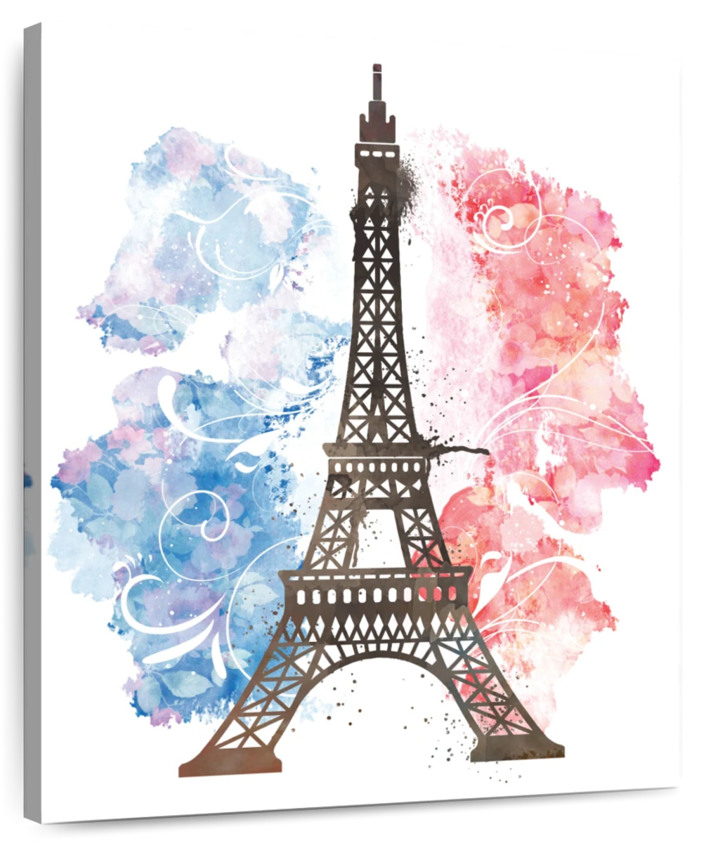 eiffel tower silhouette painting