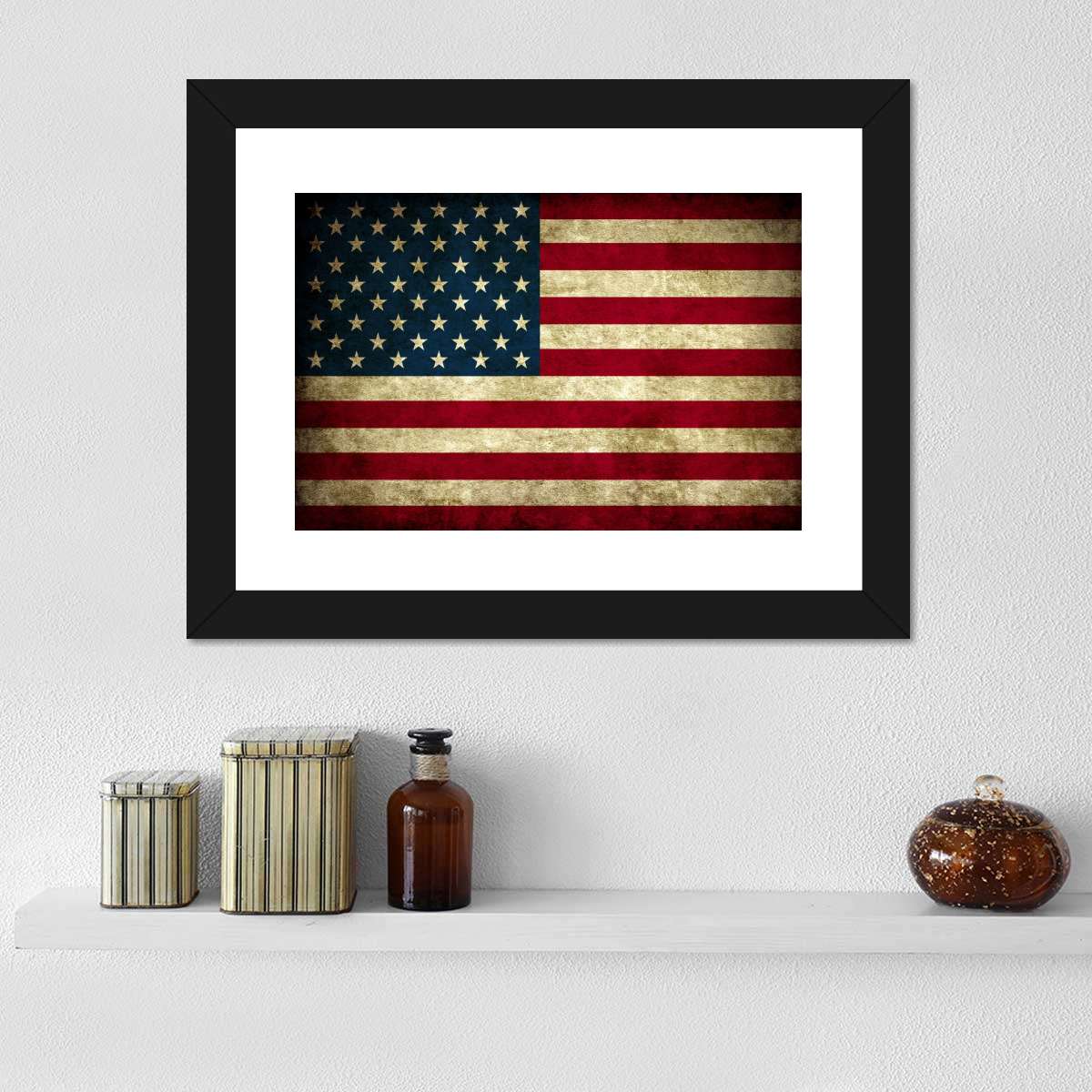 Rustic American Flag Multi Panel Canvas Wall Art Elephantstock