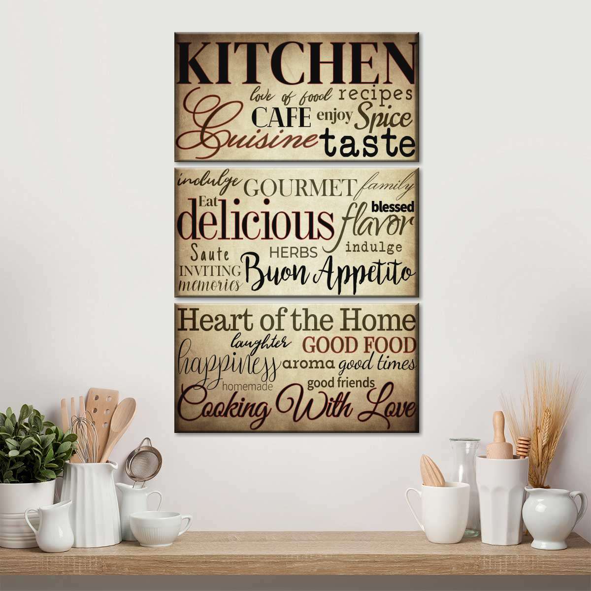 Kitchen Inspiration Multi Panel Canvas Wall Art Elephantstock