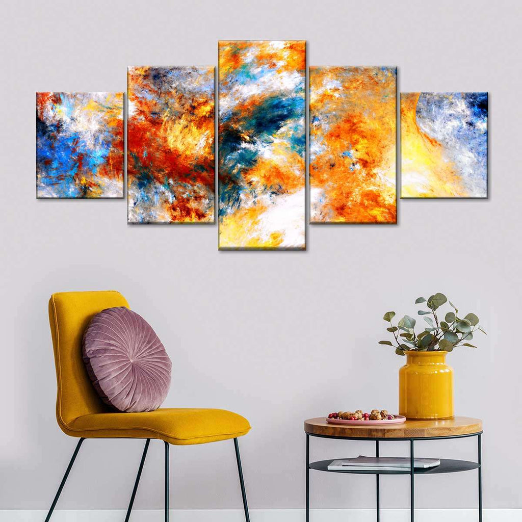 Flashy Fireworks Abstract Wall Art | Painting