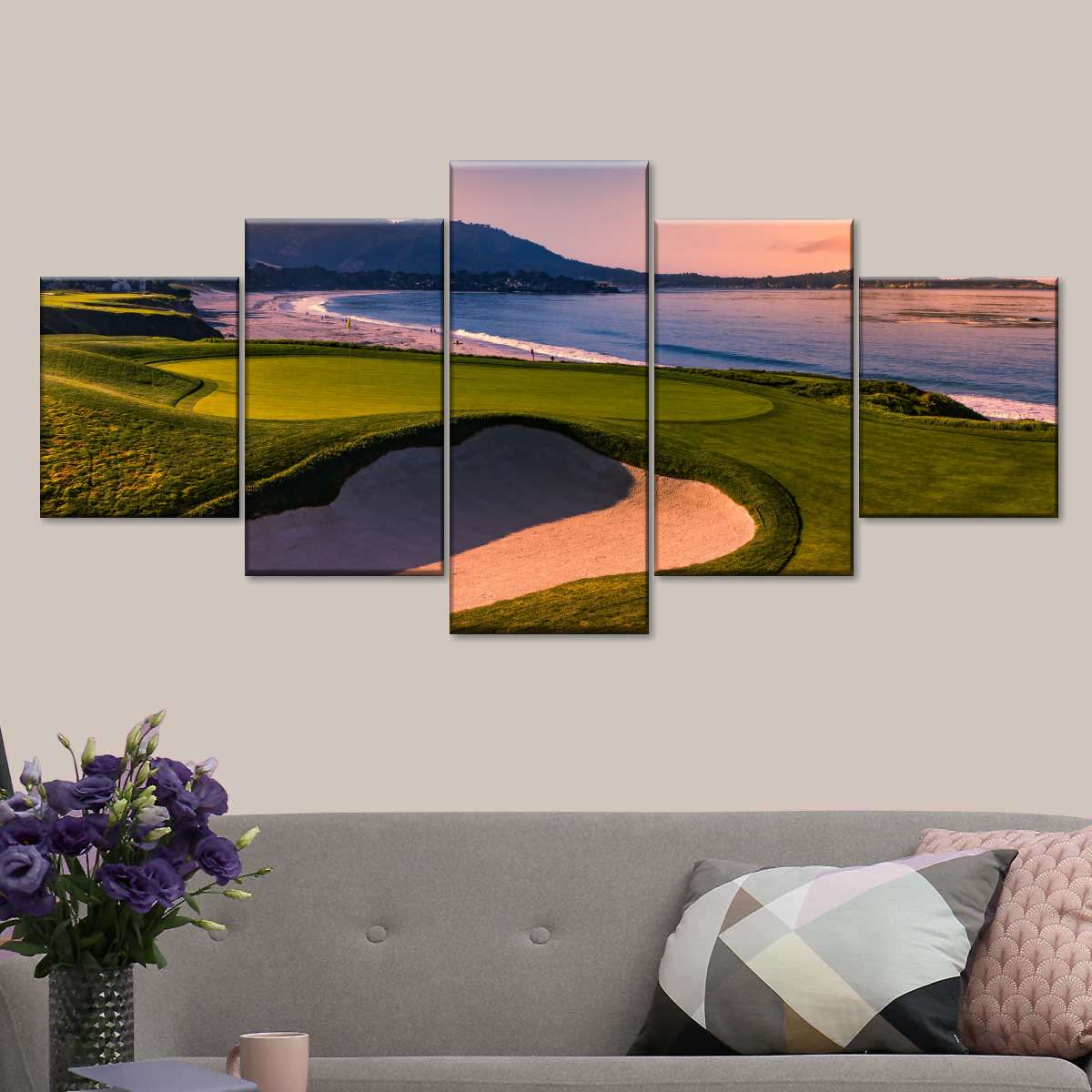 Pebble Beach Golf Multi Panel Canvas Wall Art Elephantstock