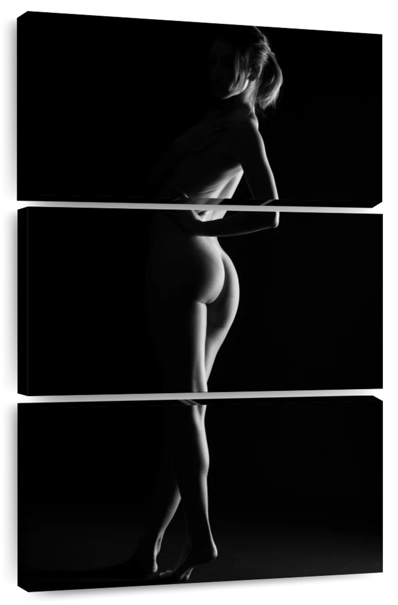 Nude woman naked girl photo standing on studio by Alessandro Della Torre