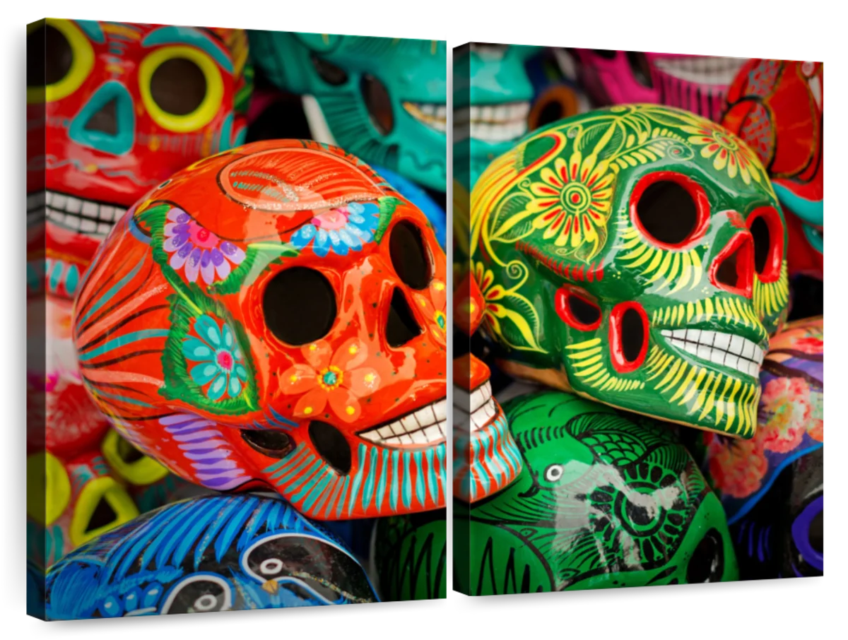 dia de los muertos skull paintings