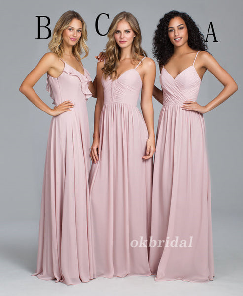 Mismatched Bridesmaid Dress Chiffon Bridesmaid Dress Pink Bridesmaid Okbridal 9087