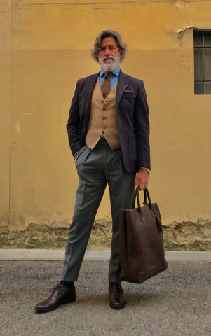 Franco Mazzetti in Florence wearing Peat tie