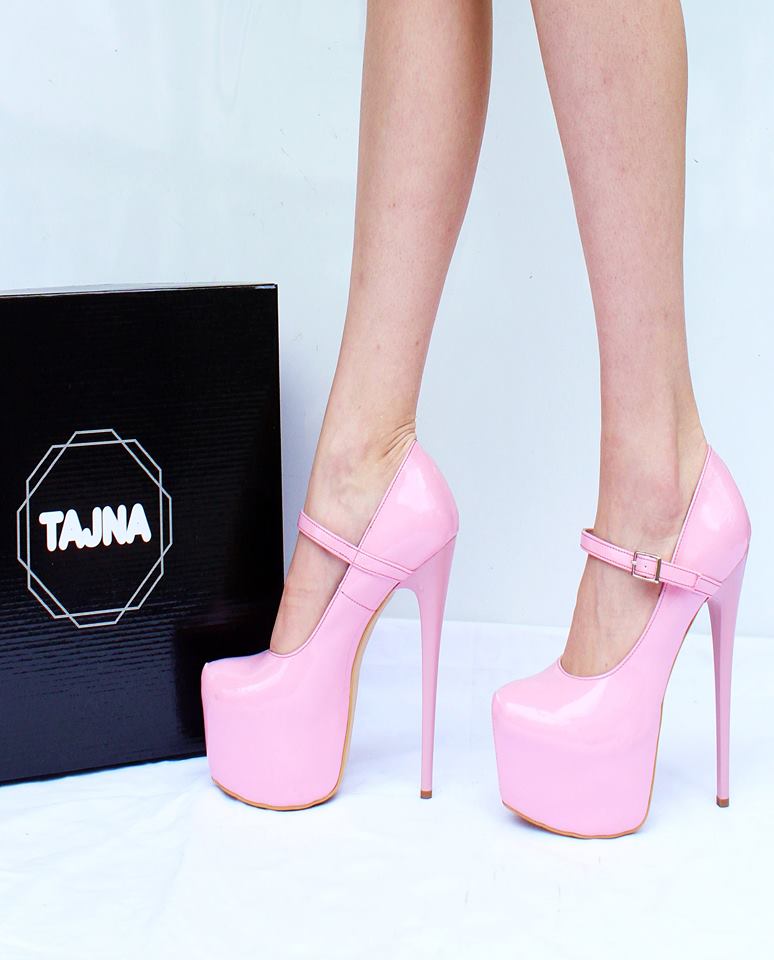 pink platforms heels