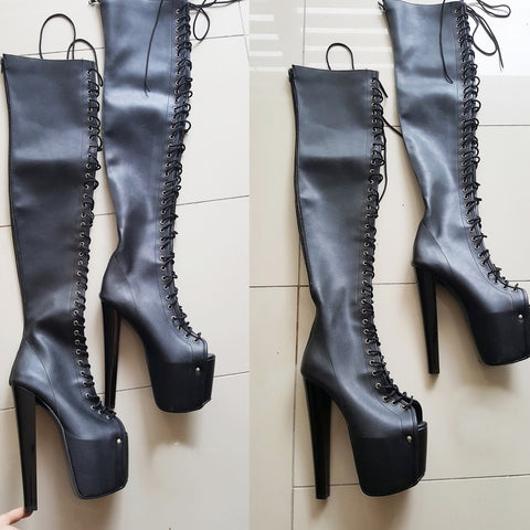 black gladiator boots