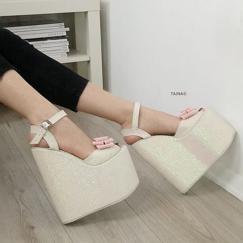 white wedge shoes