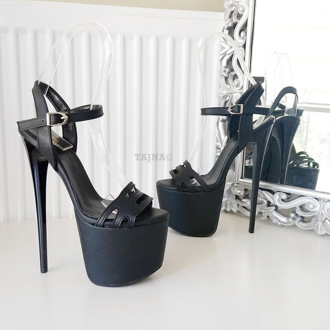 black high platform sandals